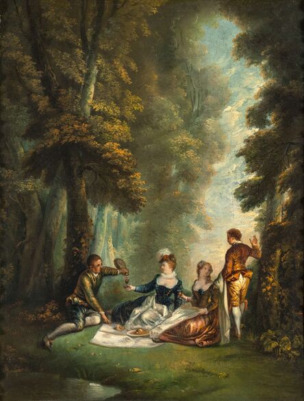 After Jean-Antoine Watteau, ‘Scène de repas champêtre’
