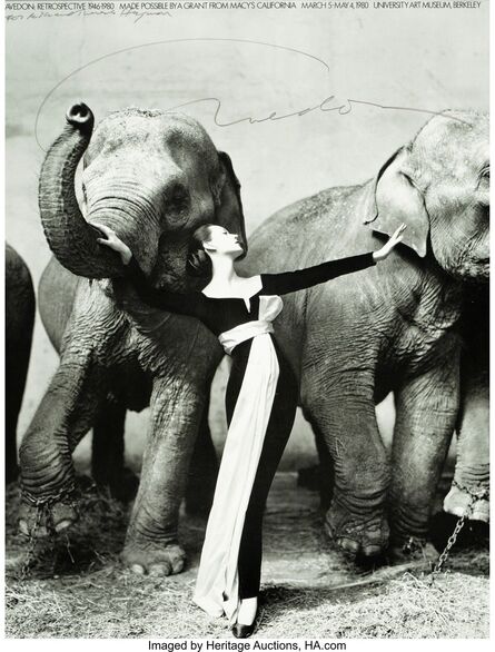 Richard Avedon, ‘Dovima with Elephants, Evening Dress by Dior, Cirque d'Hiver, Paris’, 1955