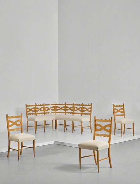 Paolo Buffa, ‘Corner banquette and three side chairs’, circa 1940