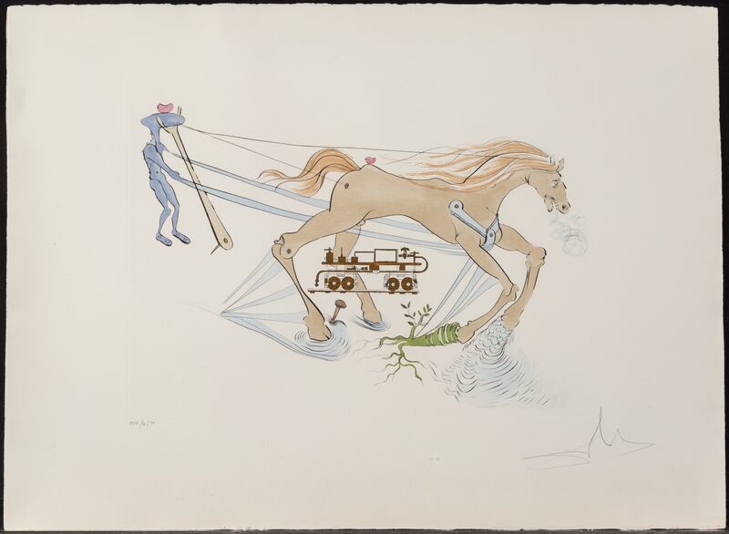 Salvador Dalí, ‘Le frien hydraulique, from Hommage a Leonardo da Vinci’, 1975, Print, Engraving with pochoir in colors on Arches paper, Heritage Auctions