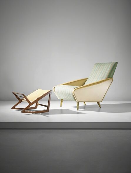Gio Ponti, ‘'Distex' armchair, model no. 807, and rare footstool’, ca. 1954