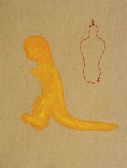 Ghada Amer, ‘Sans titre (Mannequin et Dinosaure)’, 1992