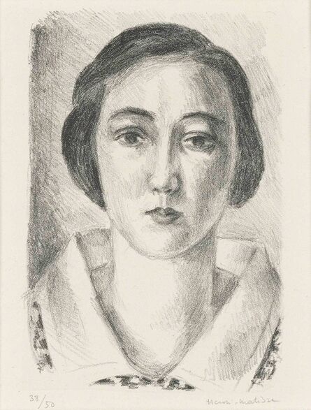 Henri Matisse, ‘Jeune Fille En Robe Fleurie Au Col D'Organdi (Duthuit 429)’, 1923
