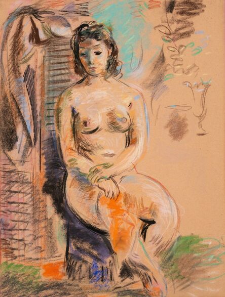 Francis Chapin, ‘A Group of Three Works: Nude, Nude with Orange Drape, and Vase of Flowers’