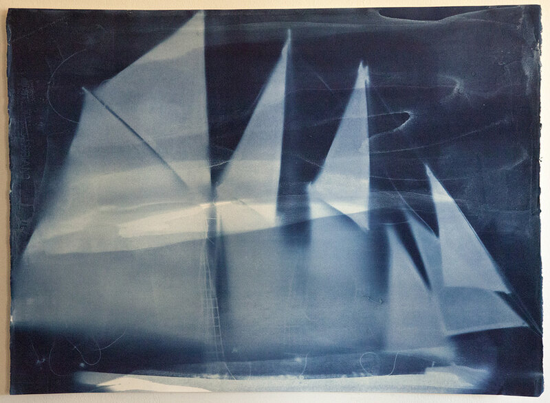 Brian Buckley, ‘Untitled (Ghost Ship III)’, 2015, Photography, Cyanotype on albumen-coated watercolor paper, CLAMP