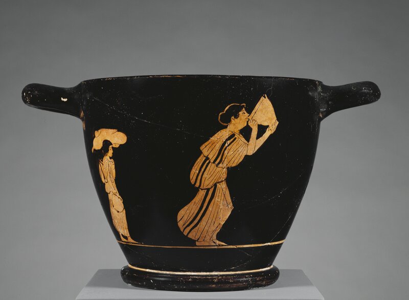 ‘Attic Red-Figure Skyphos’, ca. 470 -460 BCE, Terracotta, J. Paul Getty Museum