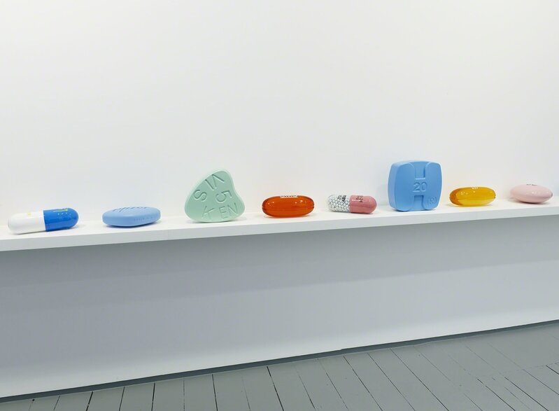 Damien Hirst, ‘Theo-24 300mg WHITBY 2852’, 2014, Sculpture, Polyurethane resin with ink pigment. PETG vacuum formed shell filled with white glass marbles. 2014. Edition of 30. Numbered, signed and dated in the cast., Paul Stolper Gallery