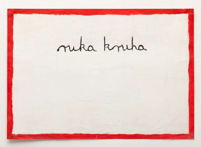 Mladen Stilinovic, ‘Ruka kruha (Hand of Bread)’, 1974, Other, Acrylic on cardboard, Galerie Martin Janda