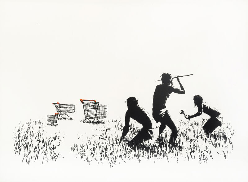 Banksy, ‘Trolleys’, 2007, Print, Two colour screenprint on Arches paper, Tate Ward Auctions