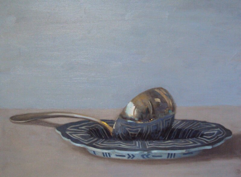 Olga Antonova (b. 1956), ‘Ladle on a plate’, 2017, Painting, Oil on canvas, Rice Polak Gallery