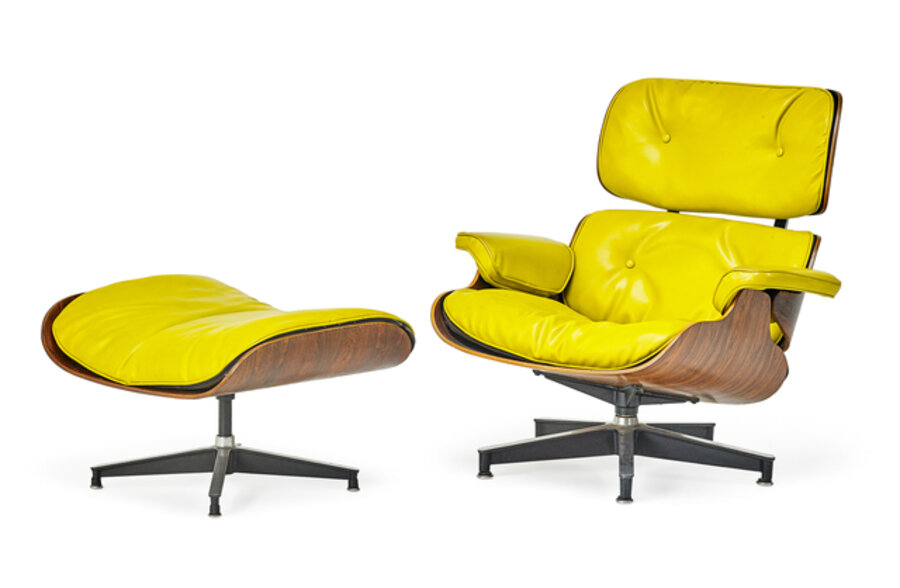 Special-order lounge chair and ottoman (no. 670 and 671), Zeeland, MI