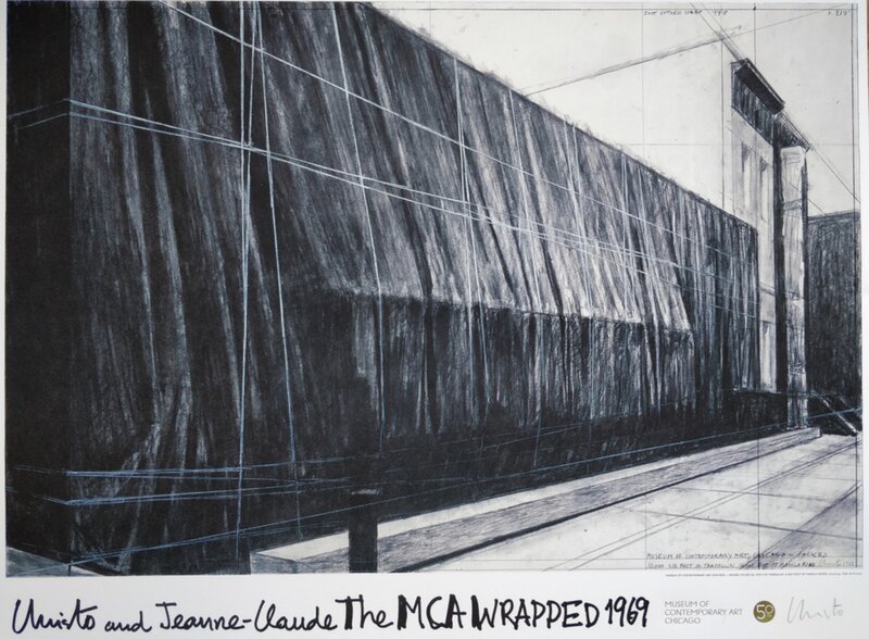 Christo, ‘The Wrapped (MCA), 1969 (Hand Signed)’, 2019, Print, Four-color offset lithograph on 110 lb. Crane Lettra Cover stock, with an elegant gold foil stamp. Signed by Christo, Alpha 137 Gallery