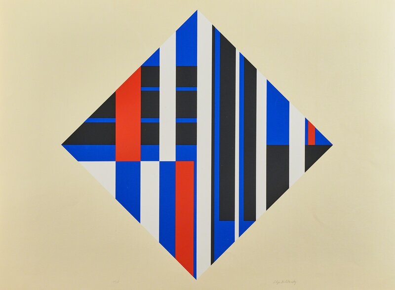 Ilya Bolotowsky, ‘Untitled (diamond with white interior) and Untitled (red, blue, black diamond)’, ca. 1970, Print, Two screenprints in colors, Rago/Wright/LAMA/Toomey & Co.
