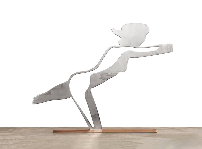 Alex Katz, ‘Dancer 3 (Outline)’, 2019, Sculpture, Mirror polished stainless steel with anodized black edge on bronze base with patin, ARC Fine Art LLC