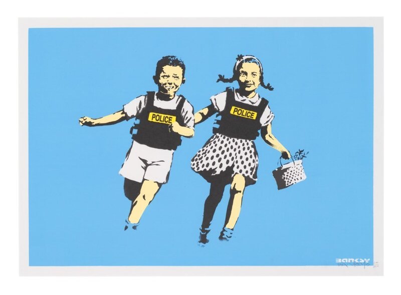 Banksy, ‘Police Kids (Blue)’, 2005, Print, Screenprint in colors, Gallery Red