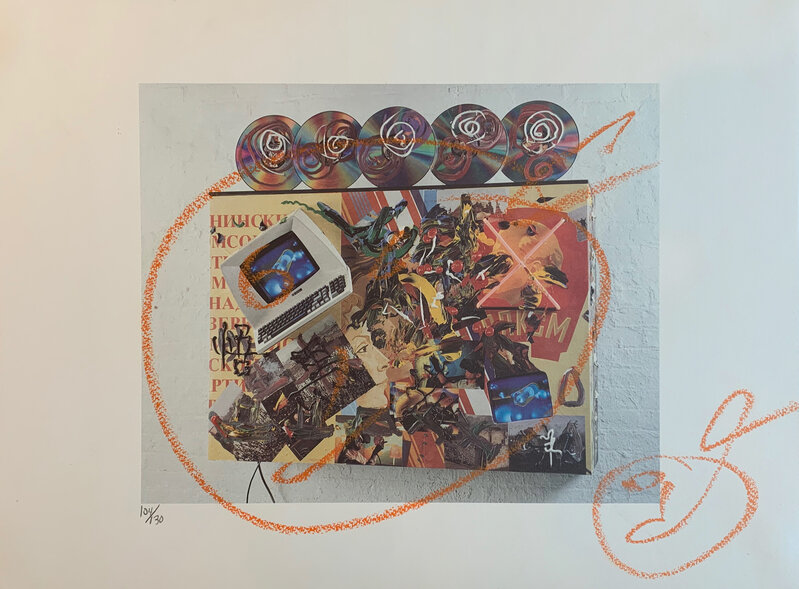 Nam June Paik, ‘Novecento’, 1992, Drawing, Collage or other Work on Paper, Drawing on Lithography, Art Works Paris Seoul Gallery