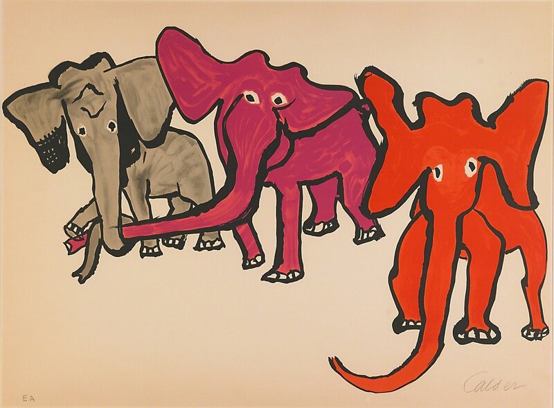 Alexander Calder, ‘Elephants from Our Unfinished Revolution’, 1976, Print, Lithograph in colors, Rago/Wright/LAMA/Toomey & Co.