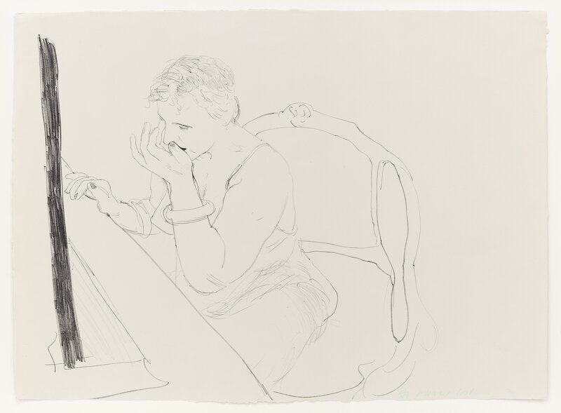 David Hockney, ‘Celia - Adjusting her Eyelash’, 1979, Print, Lithograph, Mary Ryan Gallery, Inc