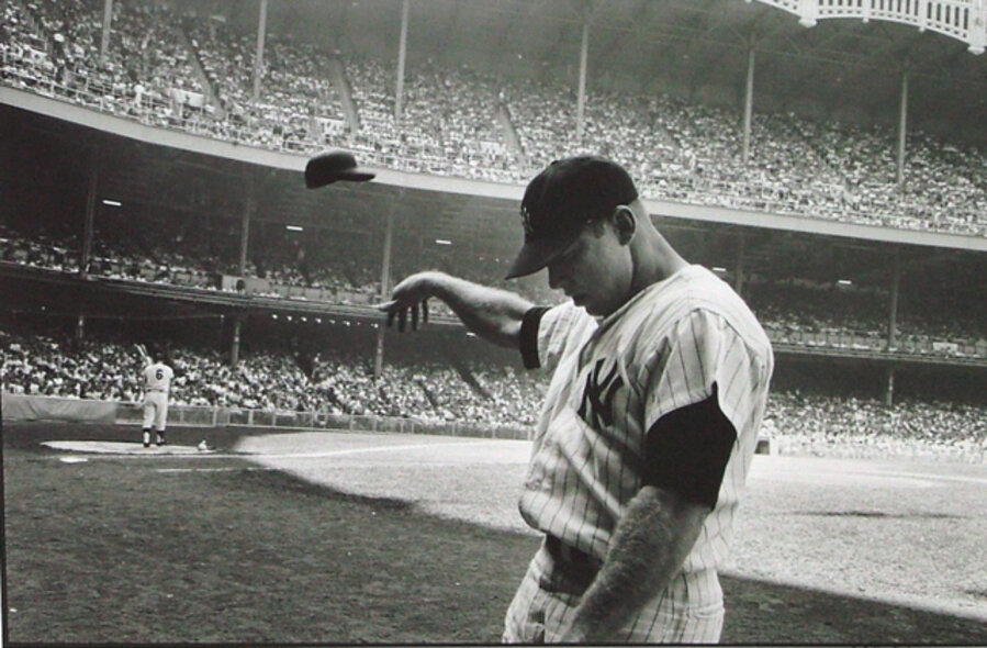 Mickey Mantle Having a Bad Day at Yankee Stadium