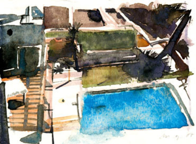 Martin Galle, ‘No Title (Pool II)’, 2007, Painting, Watercolor on paper, Aki Gallery