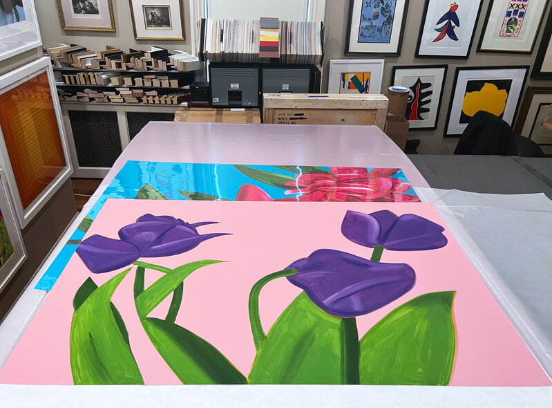 Alex Katz, ‘Purple Tulips 1’, 2021, Print, Archival pigment ink on Innova Etching Cotton Rag 315 gsm fine art paper, Georgetown Frame Shoppe