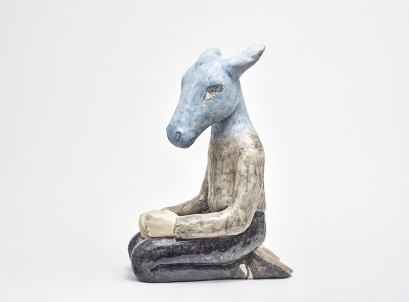 Clémentine de Chabaneix, ‘Sitting blue donkey’, 2020, Sculpture, Glazed ceramic, Antonine Catzéflis