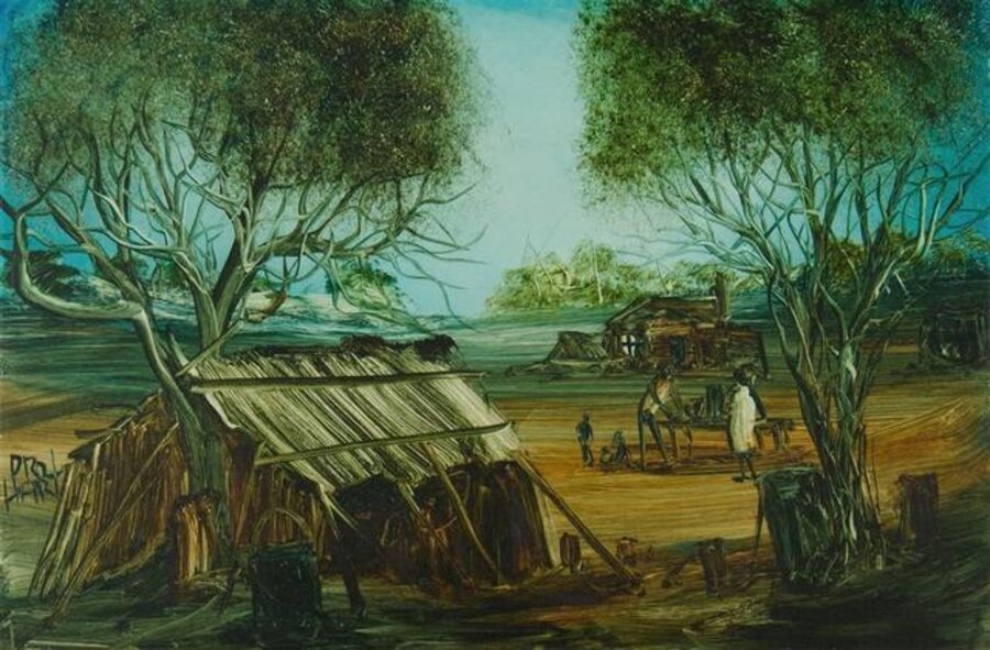 Aboriginal Hut Scene