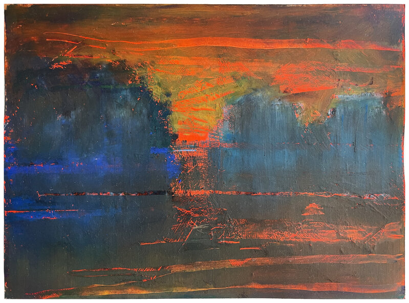 Seth Cameron, ‘Study of a Sunset’, 2020, Painting, Oil pastel and flashe on watercolor paper, Children's Museum of the Arts Benefit Auction