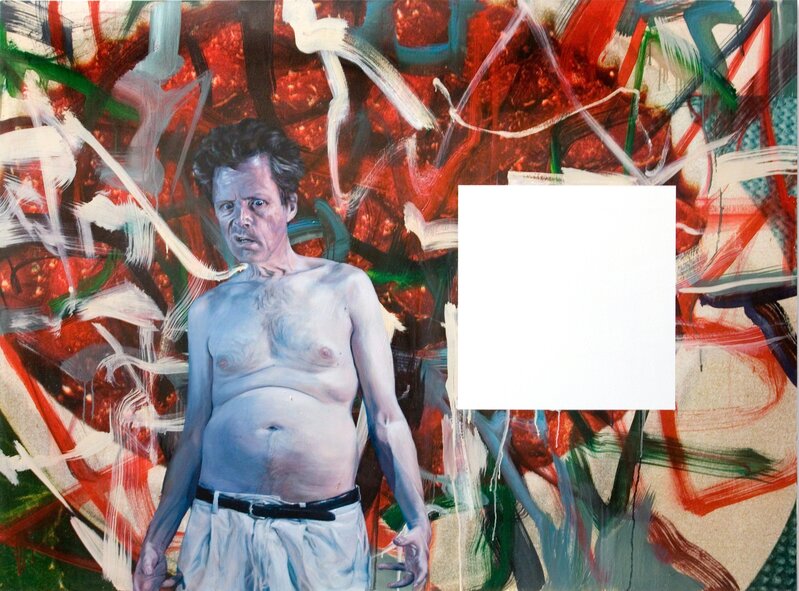 Jim Shaw, ‘Cake (Jim Anger Frustration)’, 2011, Painting, Painting: Oil on digital inkjet print on canvas; Panel: acrylic & ink on panel, Shoshana Wayne Gallery