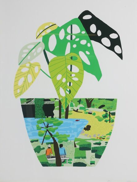Jonas Wood, ‘Landscape Pot With Plant’, 2017