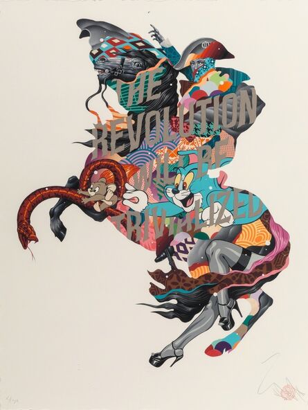 Tristan Eaton, ‘The Revolution will be Trivialized (Silver Edition)’, 2017