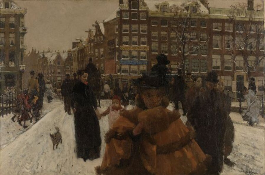 The Singel Bridge at the Paleisstraat in Amsterdam