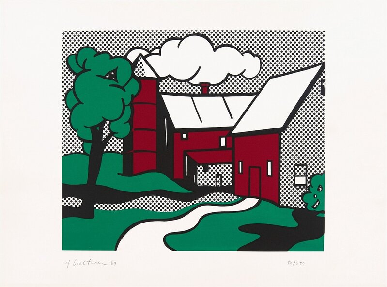 Roy Lichtenstein, ‘Red Barn’, 1969, Print, Screenprint in colors on C.M. Fabriano 100/100 Cotone Paper, michael lisi / contemporary art