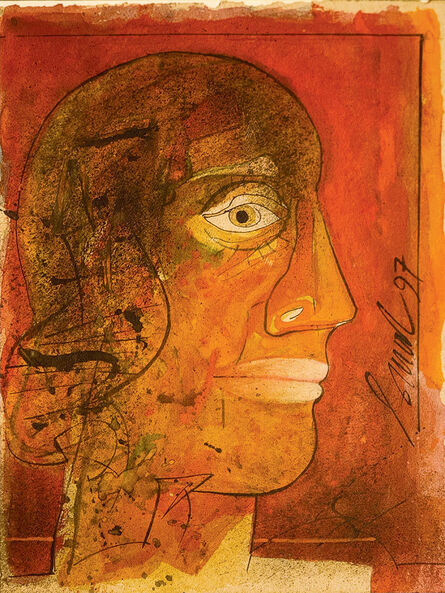 Sunil Das, ‘Head Series I, Mixed Media on Board, by Padmashree Artist Sunil Das "In Stock"’, 1997