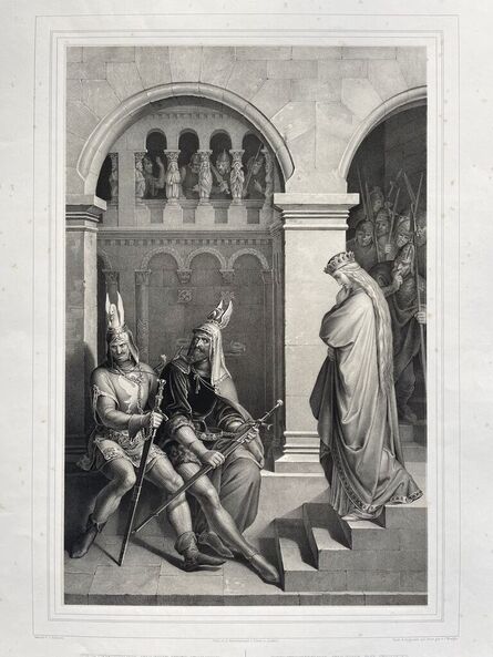 Julius Schnorr von Carolsfeld, ‘Chriemhilde, Hagen et Volker (Kriemhild, Hagen And Volker)’, ca. 1840