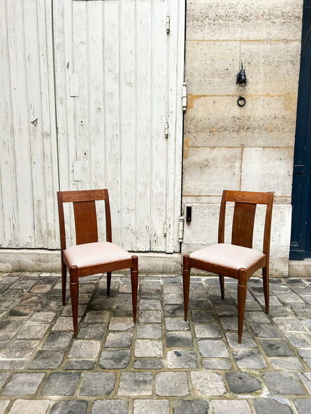 Jacques-Emile Ruhlmann, ‘Pair of dining table chairs created for the "Cité Universitaire" of Paris’, ca. 1920