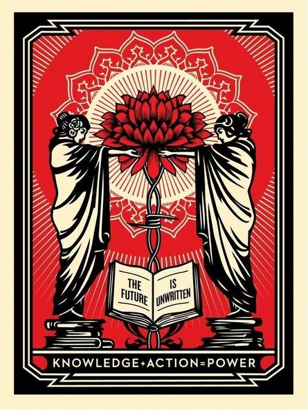 Shepard Fairey, ‘Shepard Fairey Screen Print Knowledge + Action Red & Black Edition’, 2018