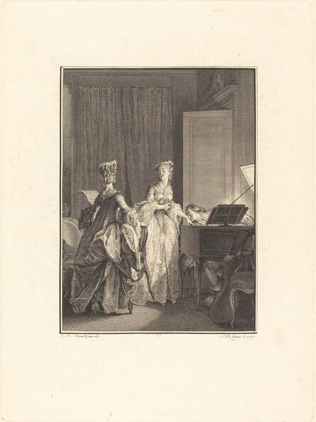 Nicolas Delaunay after Jean-Michel Moreau, ‘Il appliqua sur cette main un baiser que je sentis sur mon coeur’, 1777