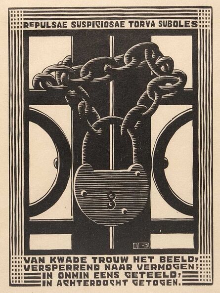 M. C. Escher, ‘Padlock, from Emblemata XXIV’, ca. 1931