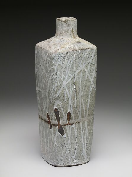 Randy Johnston, ‘Square vase, nuka glaze over iron slip with brush decoration’, ca. 2015