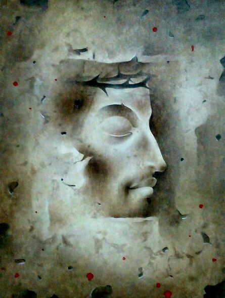 Mintu Naiya, ‘Jesus, Mixed Media on Paper by Contemporary Artist "In Stock"’, 2010-2019