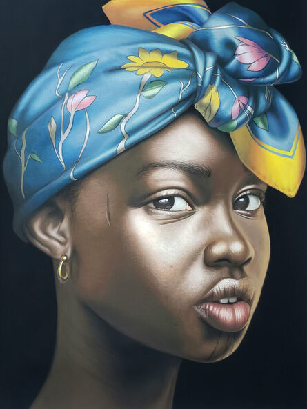 Babajide Olatunji, ‘Girl with blue scarf’, 2023