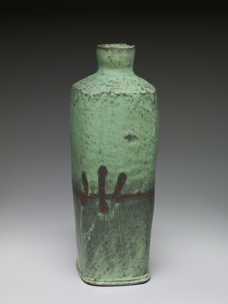Randy Johnston, ‘Square vase, copper glaze with handprint resist’, N/A