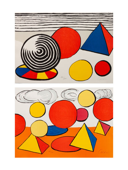Alexander Calder, ‘A pair of prints (Composition VII; Three Pyramids)’