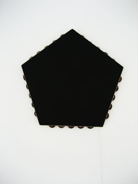 Scoli Acosta, ‘Black Pentagonal Monochrome (tambourine)’, 2012-2014