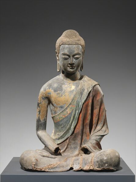 Unknown Chinese, ‘Buddha, Probably Amitabha (Amituofo) (唐 彩繪漆金夾紵阿彌陀佛像)’, early 7th century
