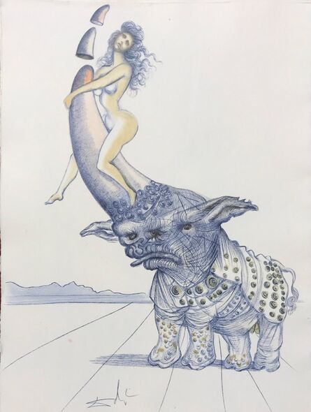 Salvador Dalí, ‘Casanova - Girl on rhinoceros horn ’, 1967