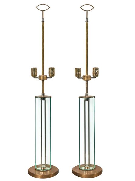 Roberto Giulio Rida, ‘Pair of Roberto Giulio Rida Brass and Glass Table Lamps’, 2005