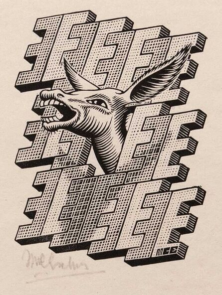 M. C. Escher, ‘E is een Ezel (Donkey)’, ca. 1953