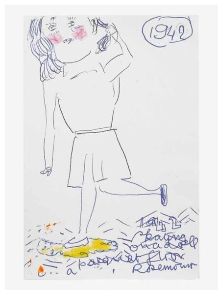 Rose Wylie, ‘Girl Now meets Girl Then (6/22)’, 2019